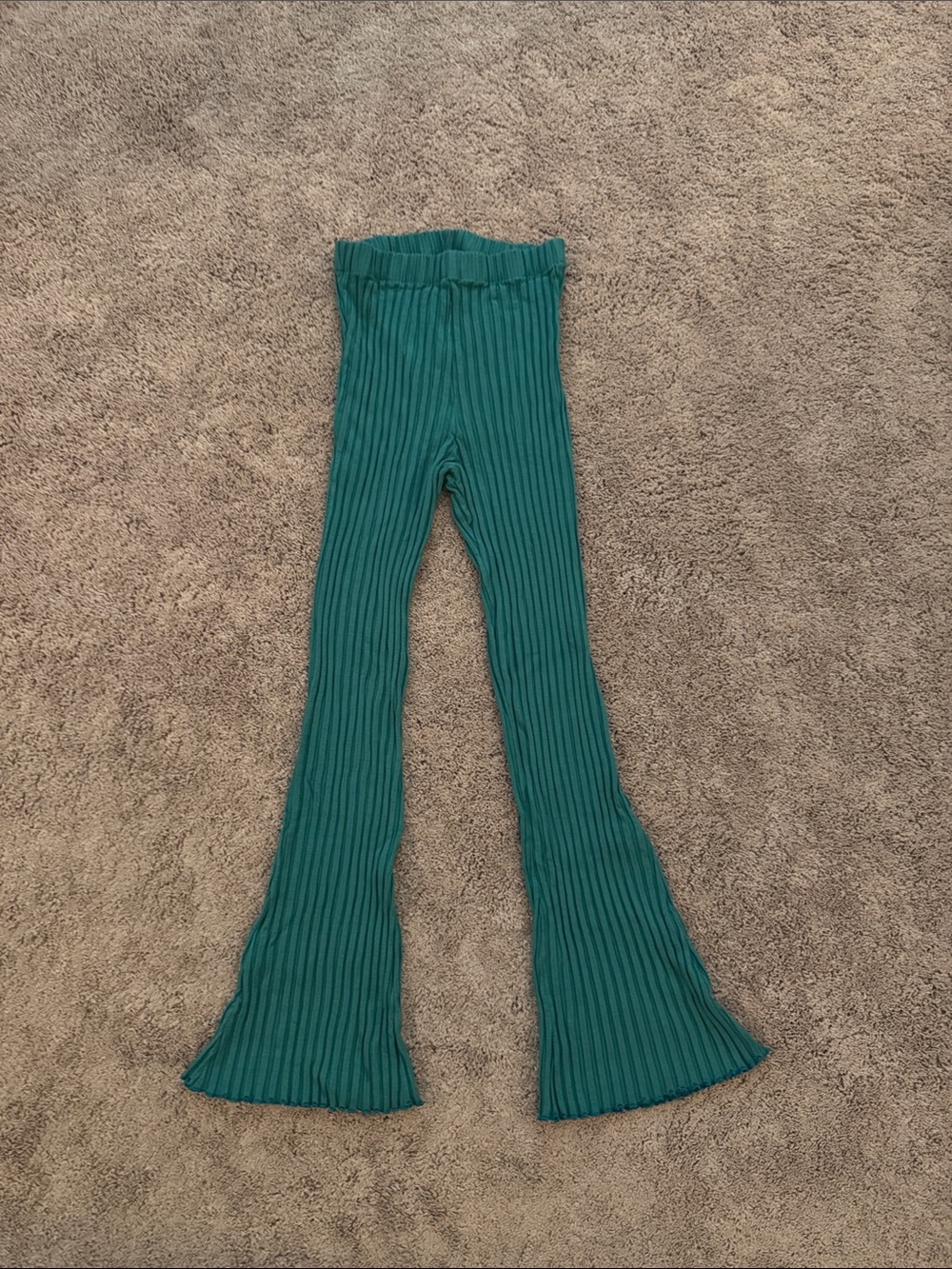 Simon Miller Women’s Ribbed Flare Leggings - Teal Green